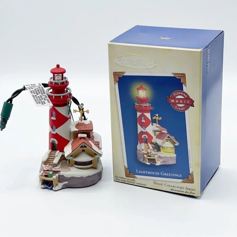 Hallmark Keepsake Lighthouse Greetings vintage ornament 2005